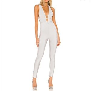 Plunge open back jumpsuit